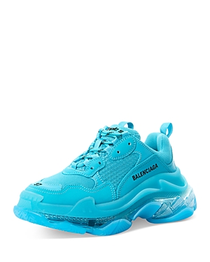 Balenciaga Women's Triple S Clear Sole Chunky Sneakers In Turquoise/turquoise