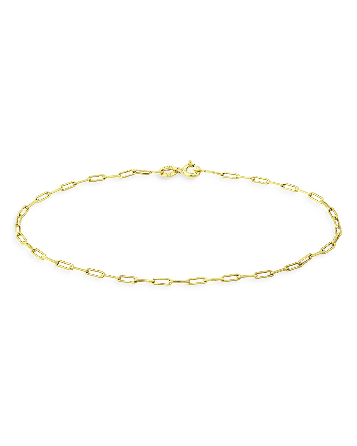 Aqua Sterling Paper Clip Bracelet - Exclusive