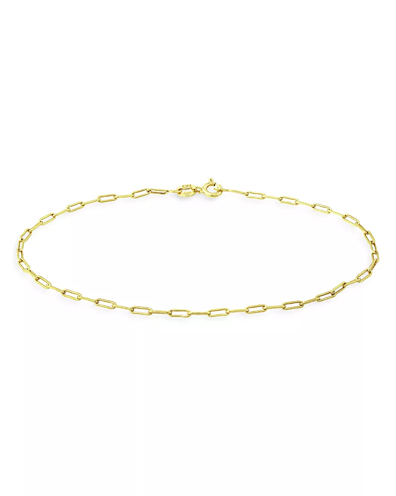 Aqua Sterling Paper Clip Bracelet - Exclusive