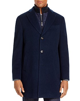 Cardinal Of Canada - Wool-Cashmere Regular Fit Topcoat With Bib