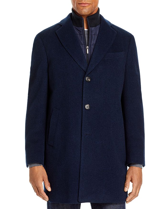 Cardinal Of Canada - Wool-Cashmere Regular Fit Topcoat With Bib