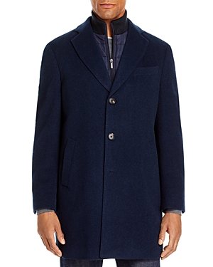 Cardinal Of Canada Wool-Cashmere Regular Fit Topcoat With Bib