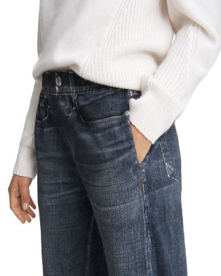 Miramar Cotton Denim High Rise Ankle Jogger Pants in Merest