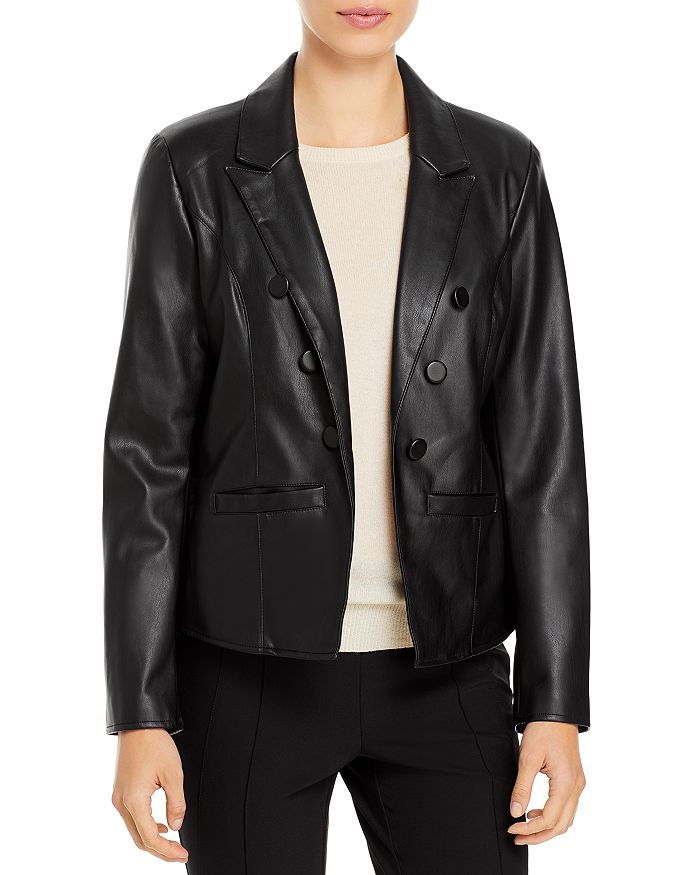 T Tahari Faux Leather Jacket In Black