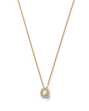 Roberto Coin 18k Yellow Gold And Diamond Initial Love Letter Pendant Necklace, 16