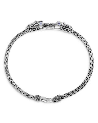 Sterling Silver Legends Naga Blue Sapphire Dragon Link Bracelet