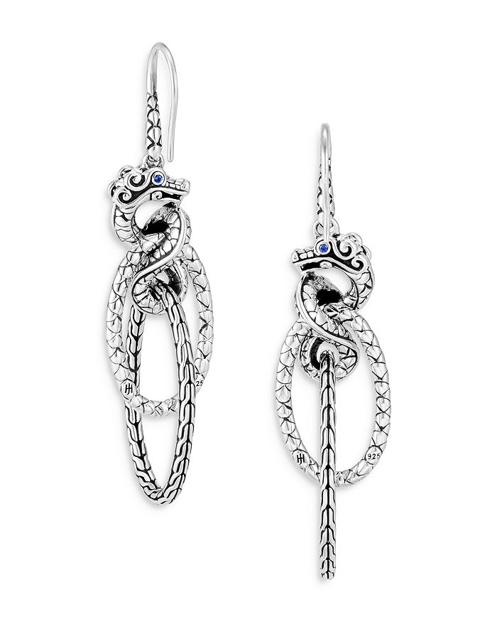 Shop John Hardy Sterling Silver Legends Naga Collection Blue Sapphire Dragon Interlocking Drop Earrings