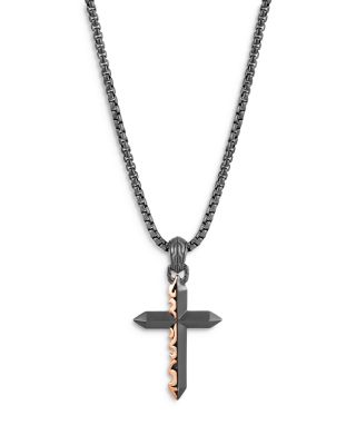 JOHN HARDY Black Rhodium Silver & Bronze Classic Chain Men's Keris