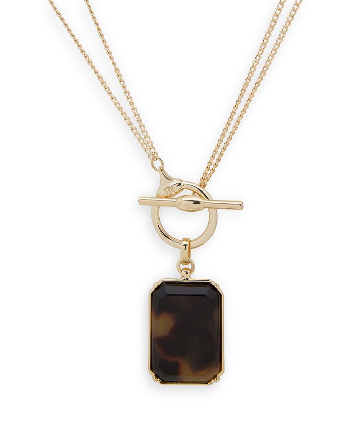 Ralph Lauren Lauren  Convertible Rectangular Pendant Necklace, 16, 36 In Brown