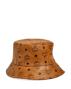 Mcm Classic Visetos Bucket Hat In Cognac