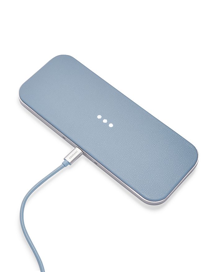 Courant Catch:2 Leather Multi-device Wireless Charging Pad In Light Blue