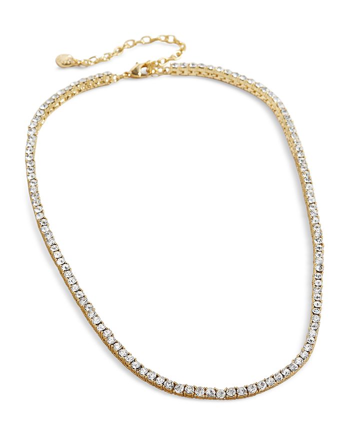 Shop Baublebar Bennett Crystal Tennis Necklace, 16 In Gold