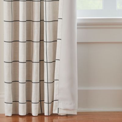 Brighton Windowpane Plaid Blackout Curtain Panel