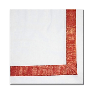 Nomi K Shimmer Border Napkin, 24 X 24 In Red