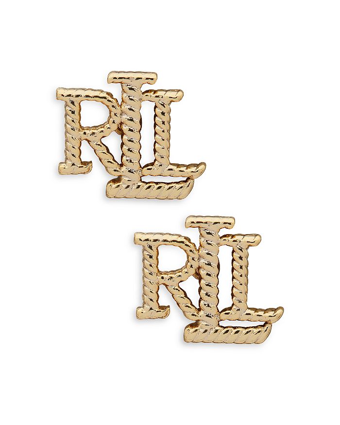 Ralph Lauren Lauren  Rope Detailed Stud Earrings In Gold