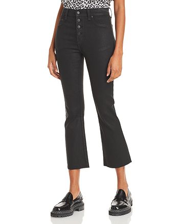 Pistola Lennon High Rise Cropped Jeans in Coated Black | Bloomingdale's