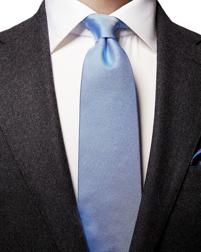 Eton Solid Silk Classic Tie In Blue