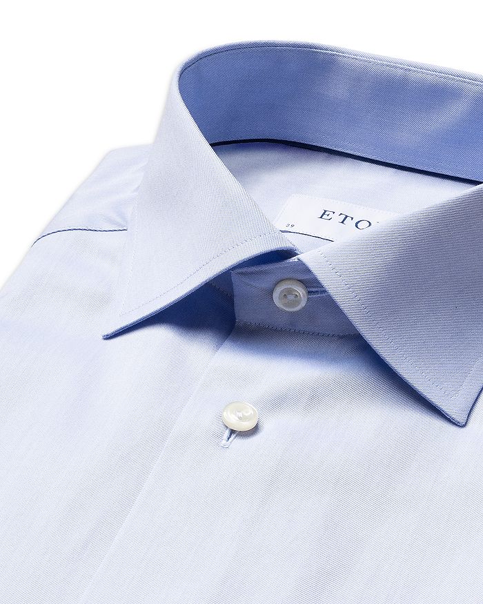 Shop Eton Super Slim Fit Twill Shirt In Blue