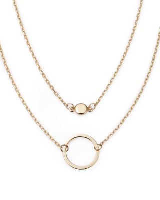 gold circle layered necklace