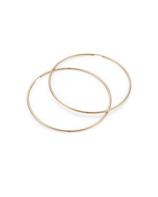 14K Yellow Gold Large Endless Hoop Earrings 