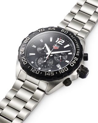 Formula 1 Quartz Men's Black Steel Chronograph, 43mm
