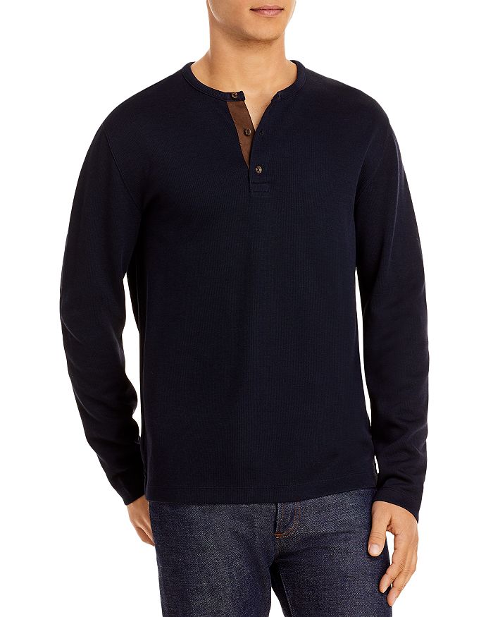 Vince Cotton Blend Slim Fit Henley Bloomingdale's