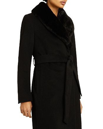 REISS Pacey Faux Fur Collar Coat | Bloomingdale's