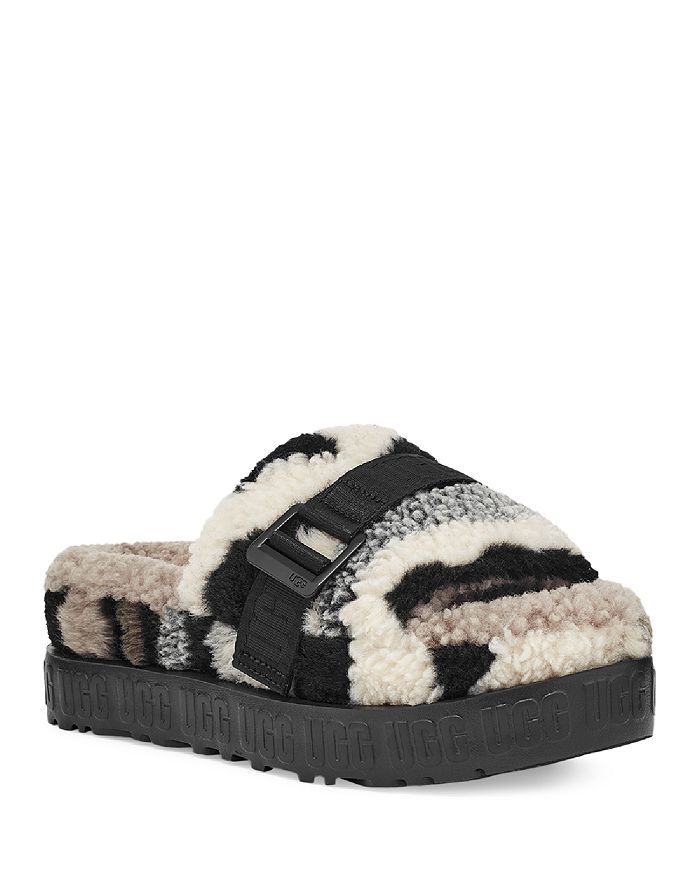 UGG WOMEN'S FLUFFITA CAMOUFLAGE FAUX SHEARLING SLIPPERS,1118750