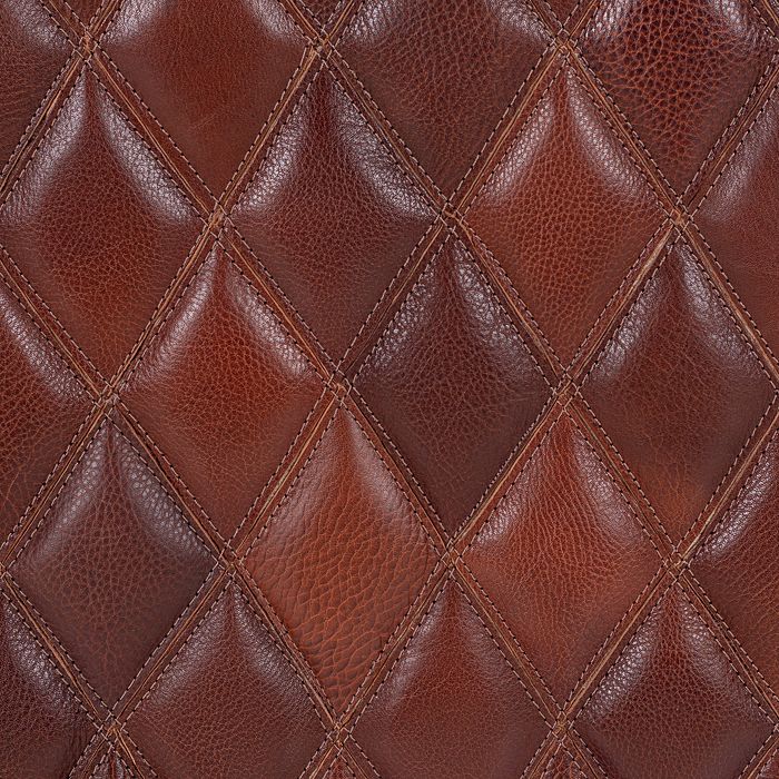 Shop Surya Leonardo Leather Pouf In Brown