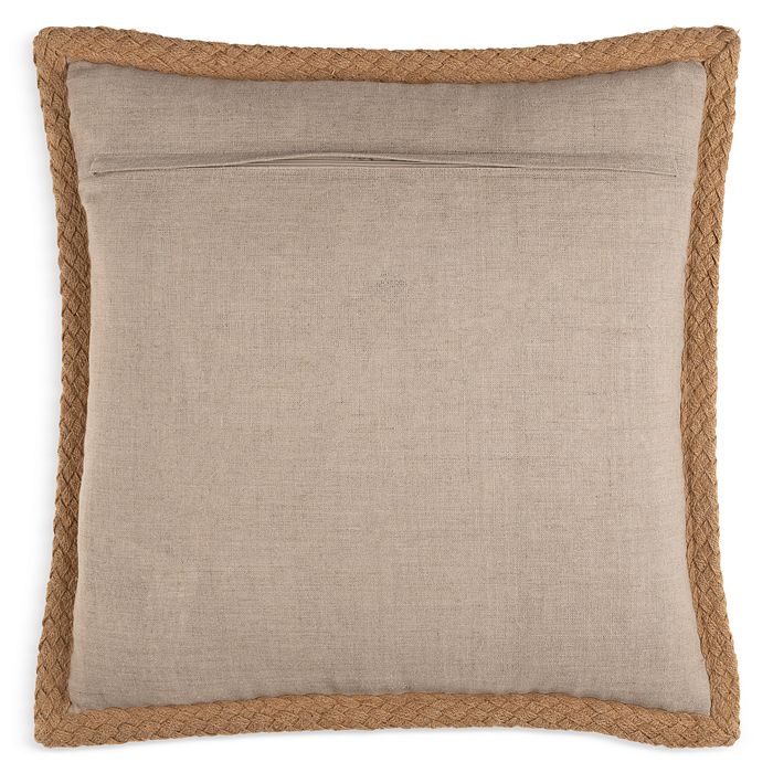 Shop Surya Warrick Striped Linen Decorative Pillow, 18 X 18 In Ivory