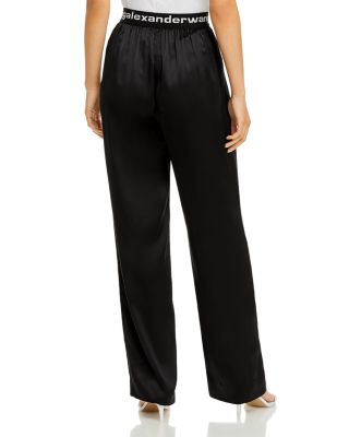 alexanderwang.t Pull On Silk Logo Pants | Bloomingdale's