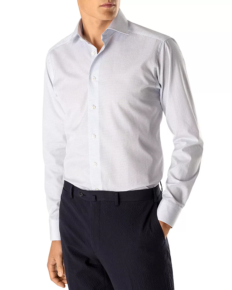 Eton Slim Fit Micro Print Shirt
