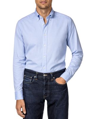 Chemise Homme Eton Slim Fit Gris – Col Boutonné, Manches Longues, 100% Coton, Taille 16 (41 Cm), Occasion Très Bon état