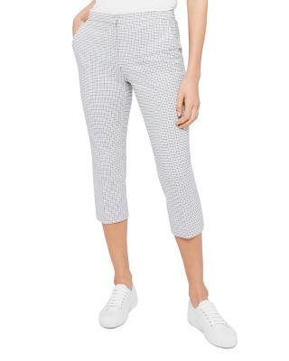 Theory - Easy Grid Print Capri Pants
