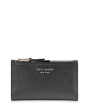 Kate Spade New York Spencer Small Leather Bifold Wallet In Black/gold