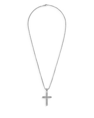 Sterling Silver Classic Chain Cross Pendant Necklace, 24"