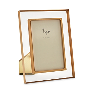 Tizo Lucite Bordered Easel Back 5 X 7 Picture Frame In Gold