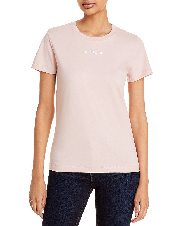 Moncler Maglia Cotton Tee In Pastel Pink