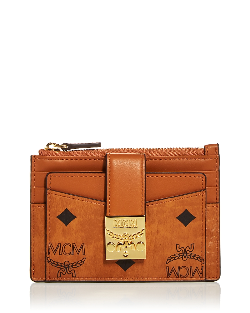 Mcm Patricia Visetos Card Case In Cognac