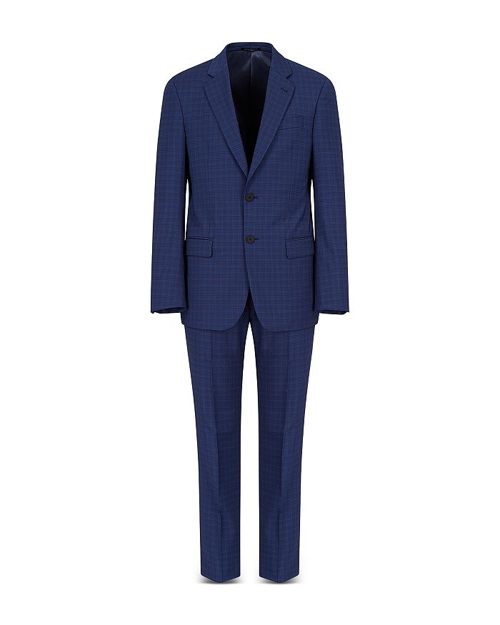 Armani Collezioni Emporio Armani Plaid Suit In Solid Medium