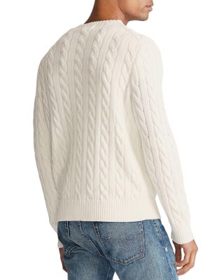 Cable-Knit Cotton Crewneck Sweater