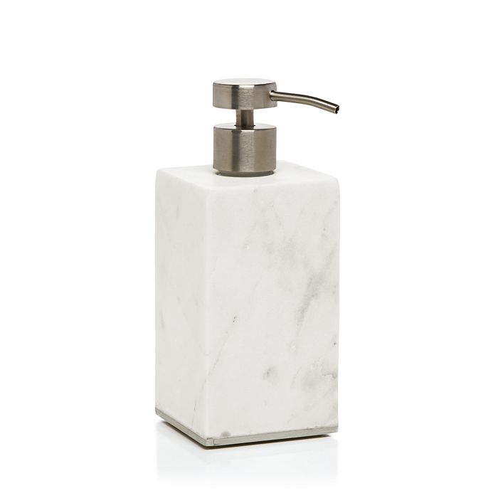 Shop Sferra Pietra Marble Soap Dispenser In White/silver