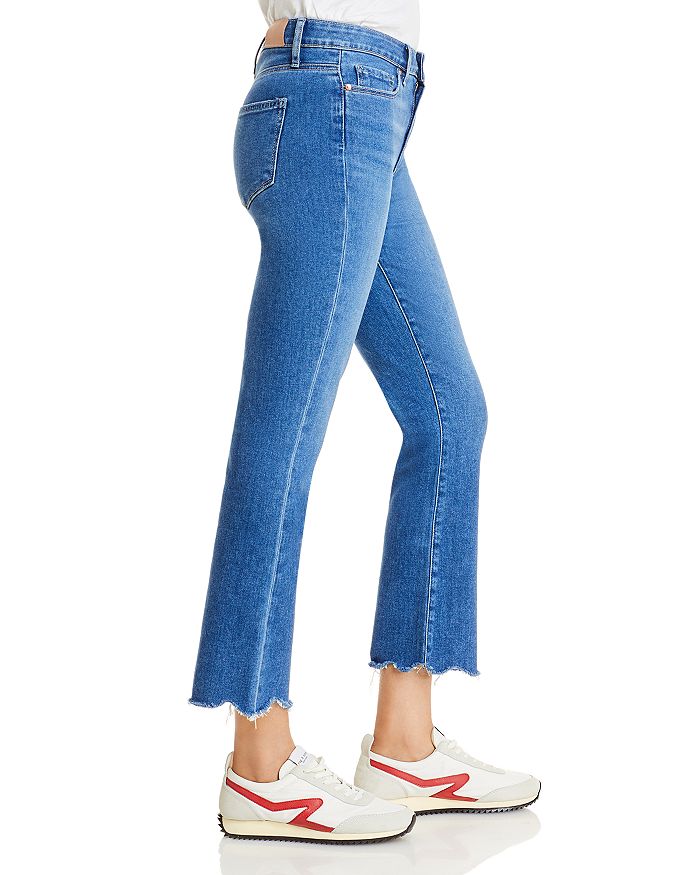 Shop Paige Colette High Rise Cropped Flare Jeans In Bay - 100% Exclusive In Bay W/ Tuned Hem