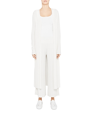 Theory Ribbed Duster Cardigan In Ivory