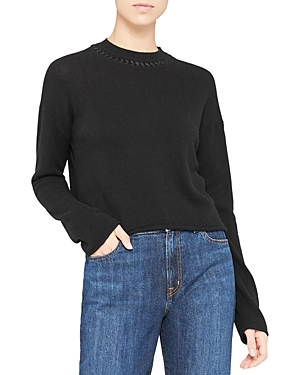 Theory Cropped Cashmere Sweater In Black
