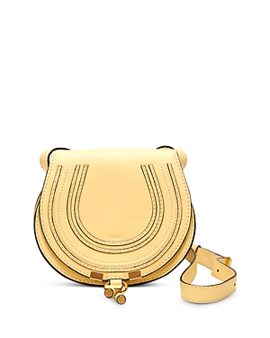 Chloé Marcie Mini Round Crossbody In Softy Yellow