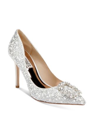 designer heels silver