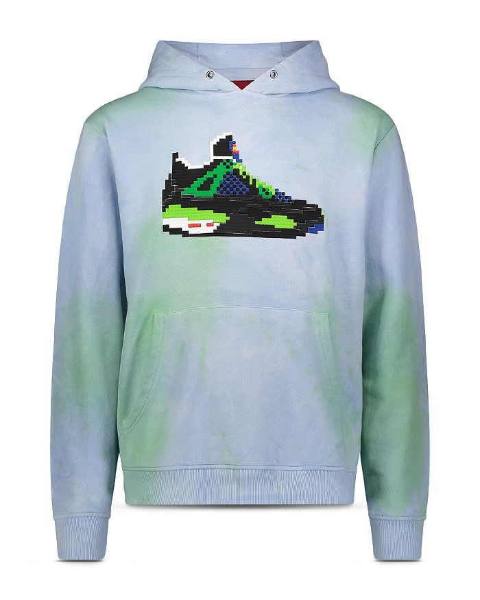 8-bit By Mostly Heard Rarely Seen Sneaker Graphic Tie-dye Hoodie In Blue/green