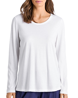 Shop Hanro Sleep & Lounge Long Sleeve Shirt In White