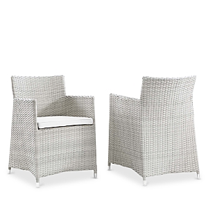 Modway Junction Outdoor Patio Rattan Dining Armchairs, Set Of 2 In Gray/white